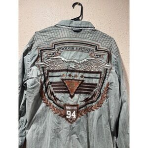 Roar Aviation Edition Mens 2XL Embroidered Button Down Shirt Enough Excuses